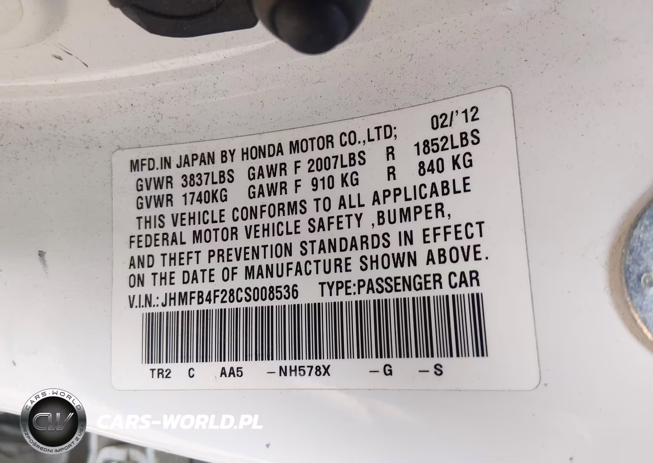 2012 Honda Civic Hybrid VIN:JHMFB4F28CS008536 - 9