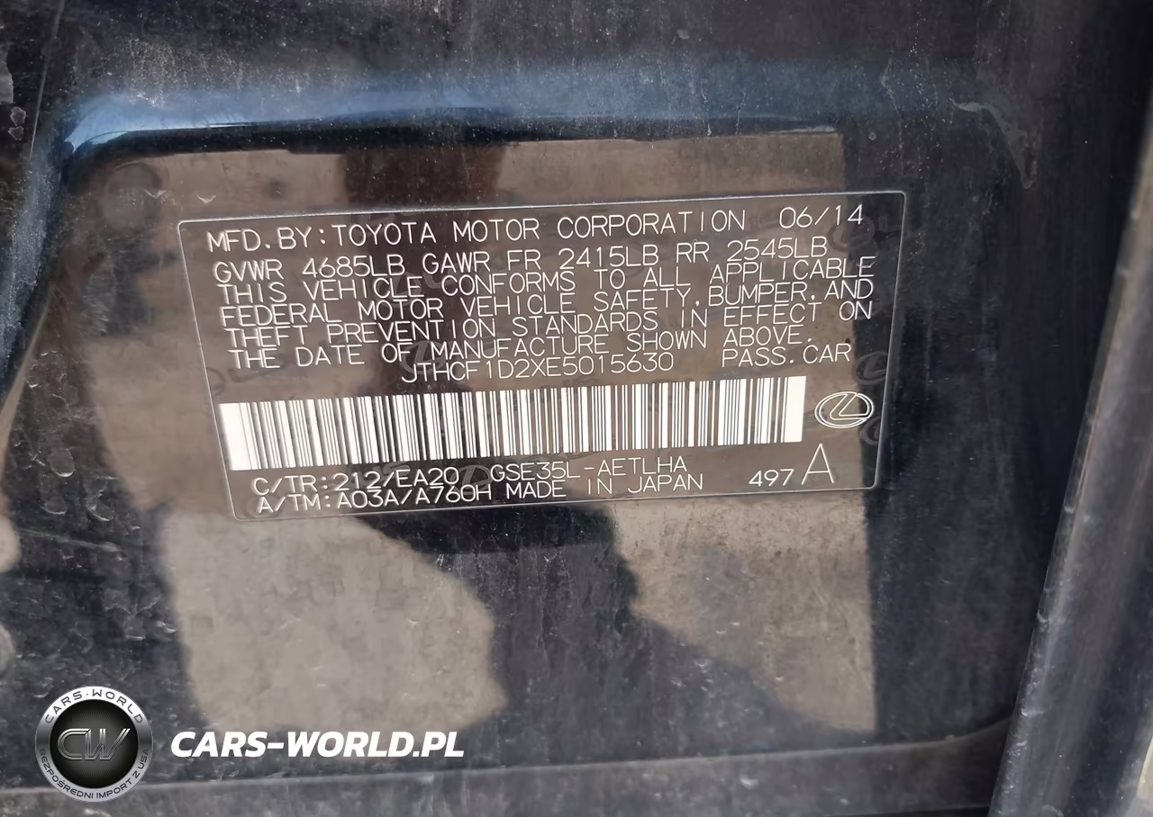 2014 Lexus Is 250 VIN:JTHCF1D2XE5015630 - 9