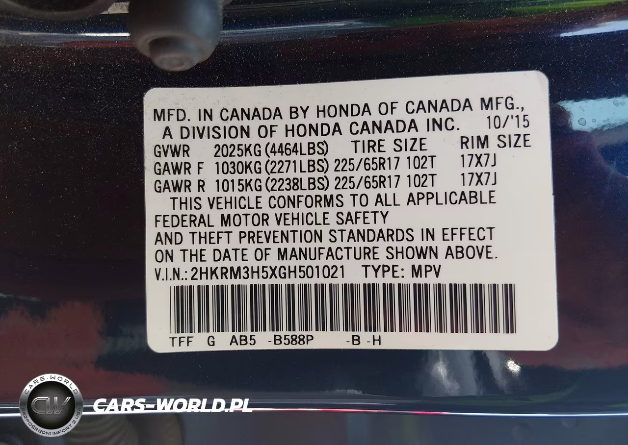 2016 Honda Cr-V Ex VIN:2HKRM3H5XGH501021 - 9