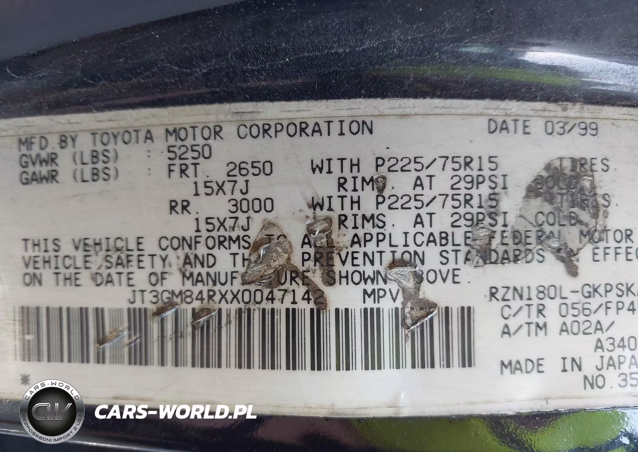 1999 Toyota 4Runner VIN:JT3GM84RXX0047142 - 9