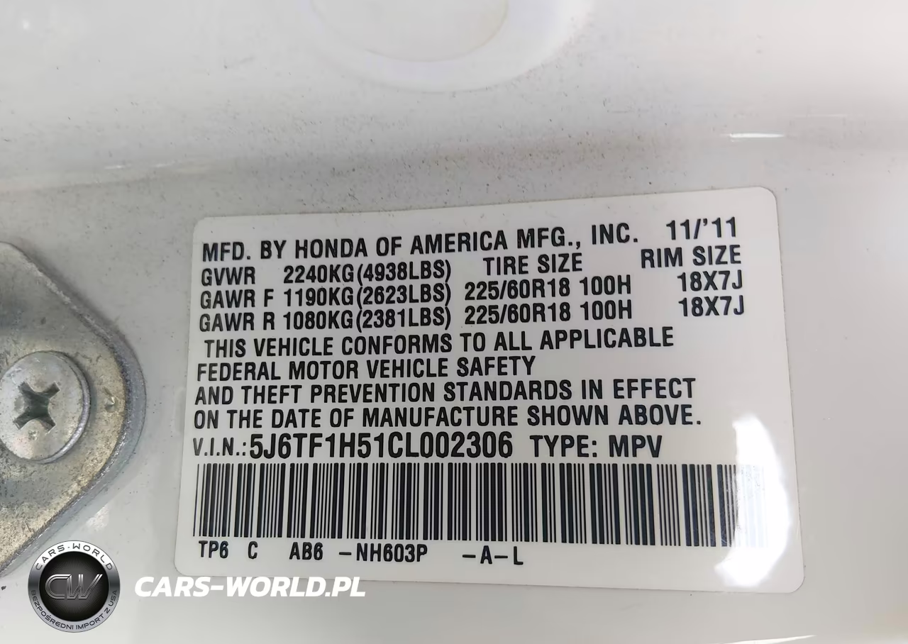 2012 Honda Crosstour Ex-L VIN:5J6TF1H51CL002306 - 9