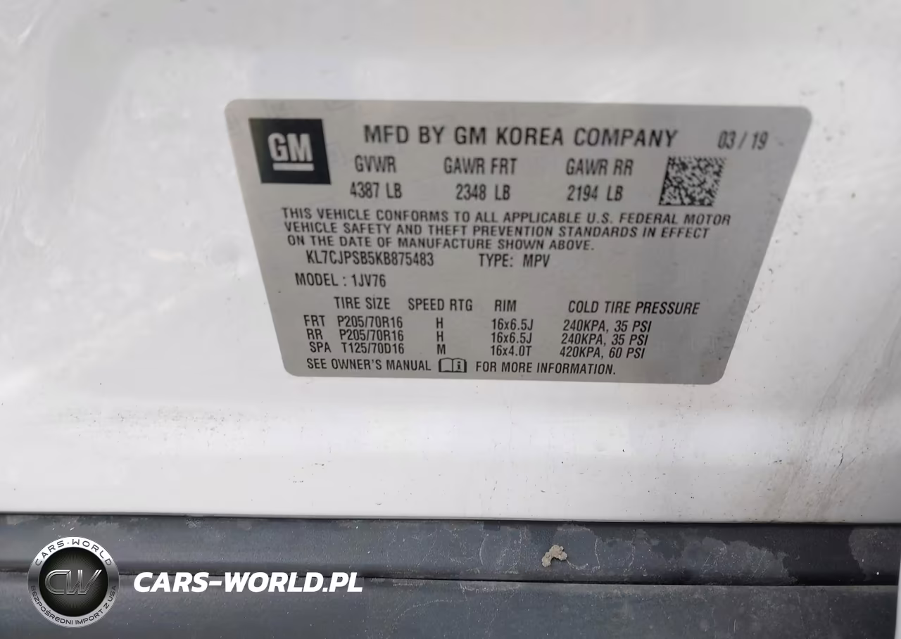 2019 Chevrolet Trax Lt VIN:KL7CJPSB5KB875483 - 9
