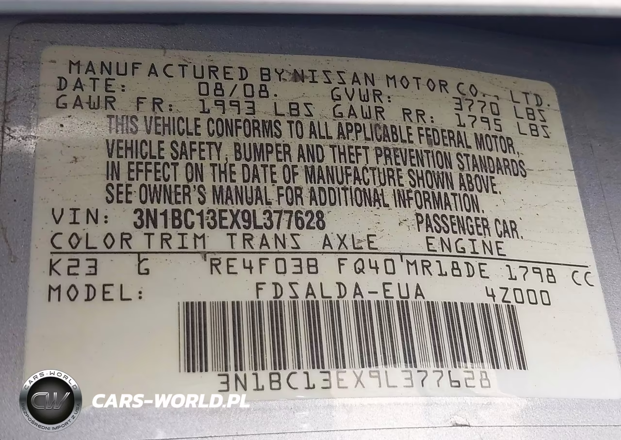 2009 Nissan Versa 1.8S VIN:3N1BC13EX9L377628 - 9
