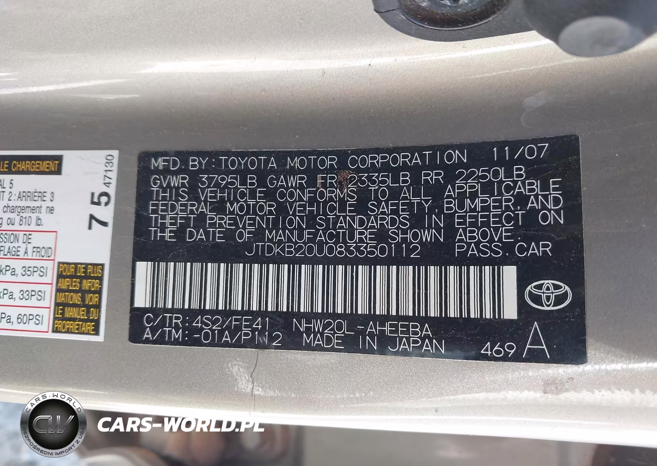 2008 Toyota Prius VIN:JTDKB20U083350112 - 9