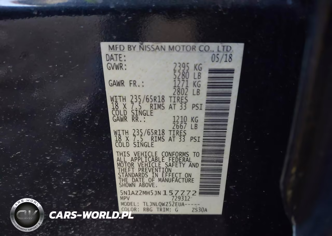 2018 Nissan Murano Sv VIN:5N1AZ2MH5JN157772 - 9
