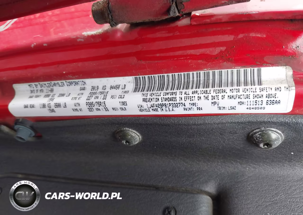 2001 Jeep Wrangler Se VIN:1J4FA29P81P332774 - 9