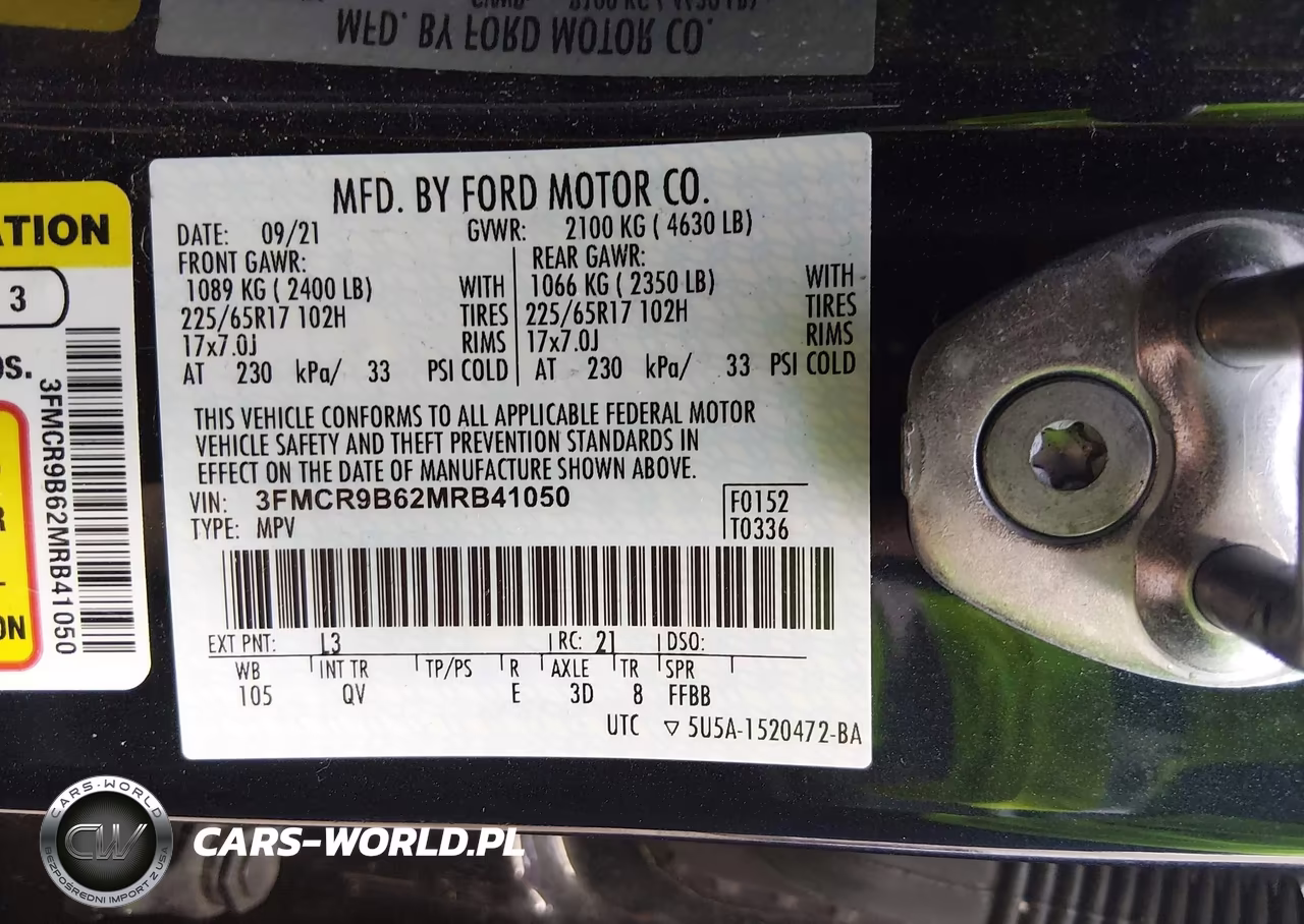 2021 Ford Bronco Sport Big Bend VIN:3FMCR9B62MRB41050 - 9