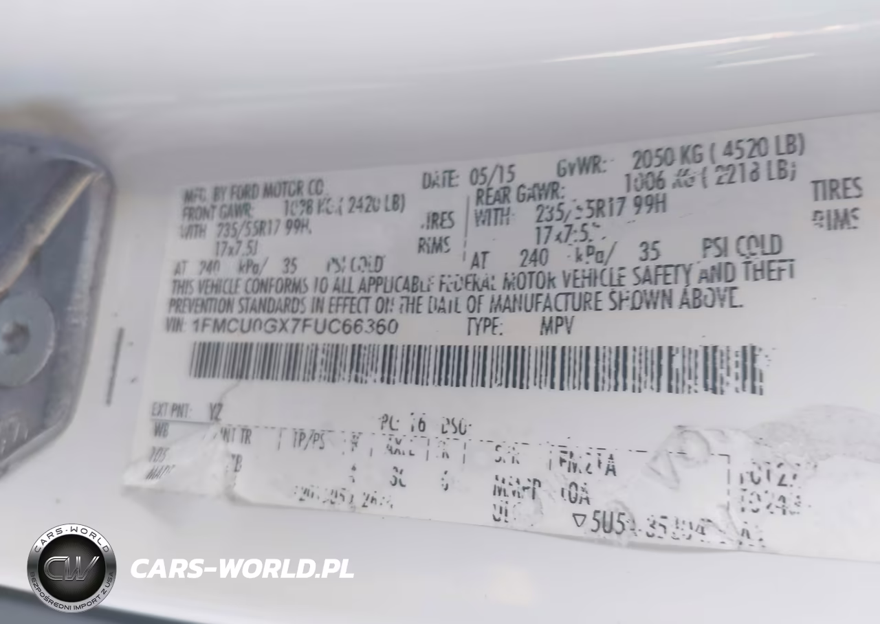 2015 Ford Escape Se VIN:1FMCU0GX7FUC66360 - 9