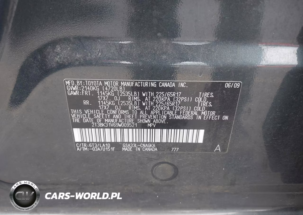 2009 Toyota Rav4 Limited V6 VIN:2T3BK31V69W009521 - 9