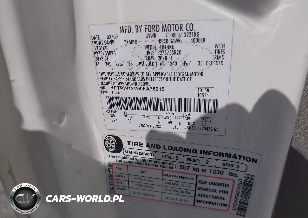 2009 Ford F-150 Platinum VIN:1FTPW12V59FA78215 - 9