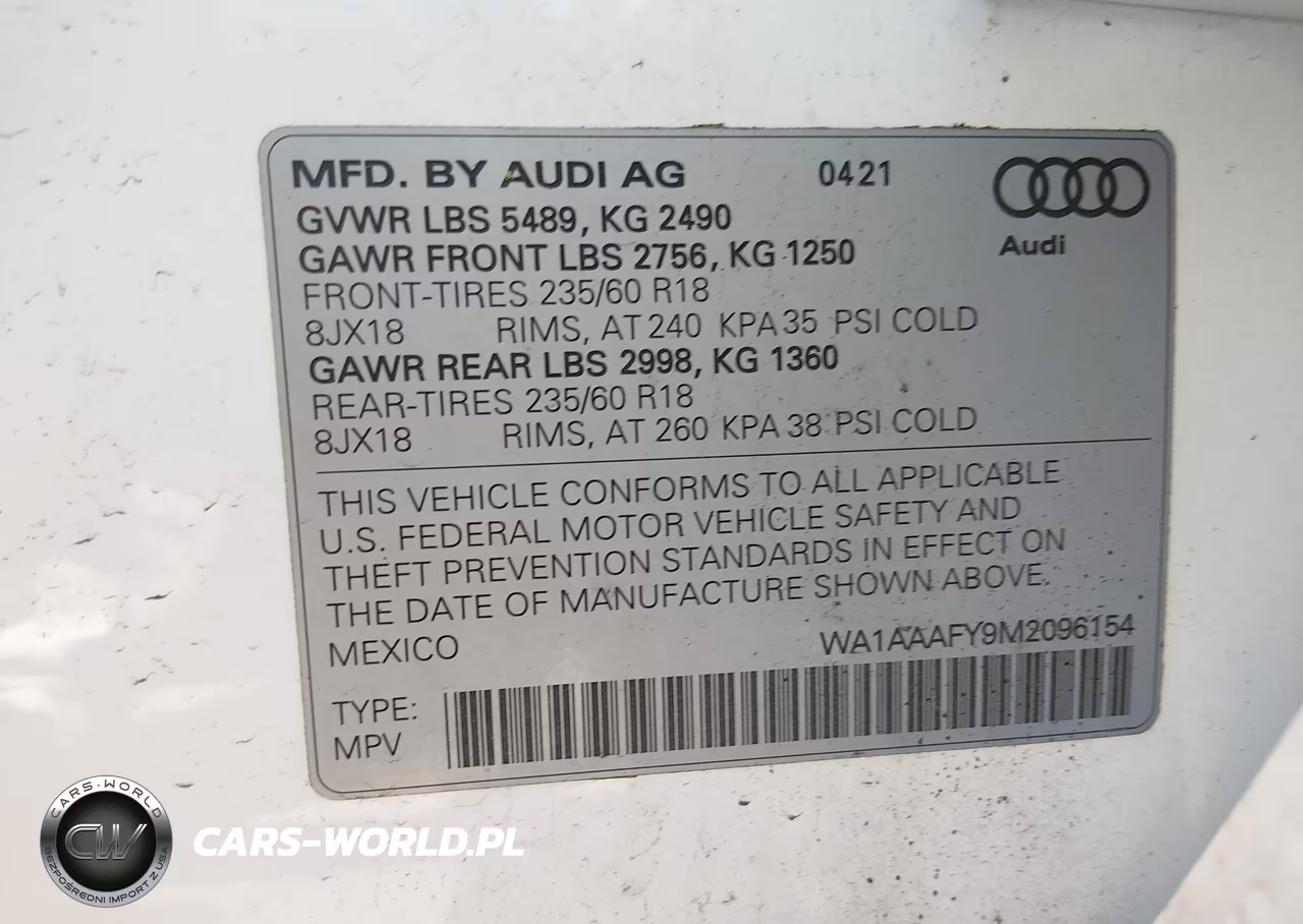 2021 Audi Q5 Premium 45 Tfsi Quattro S Tronic VIN:WA1AAAFY9M2096154 - 9