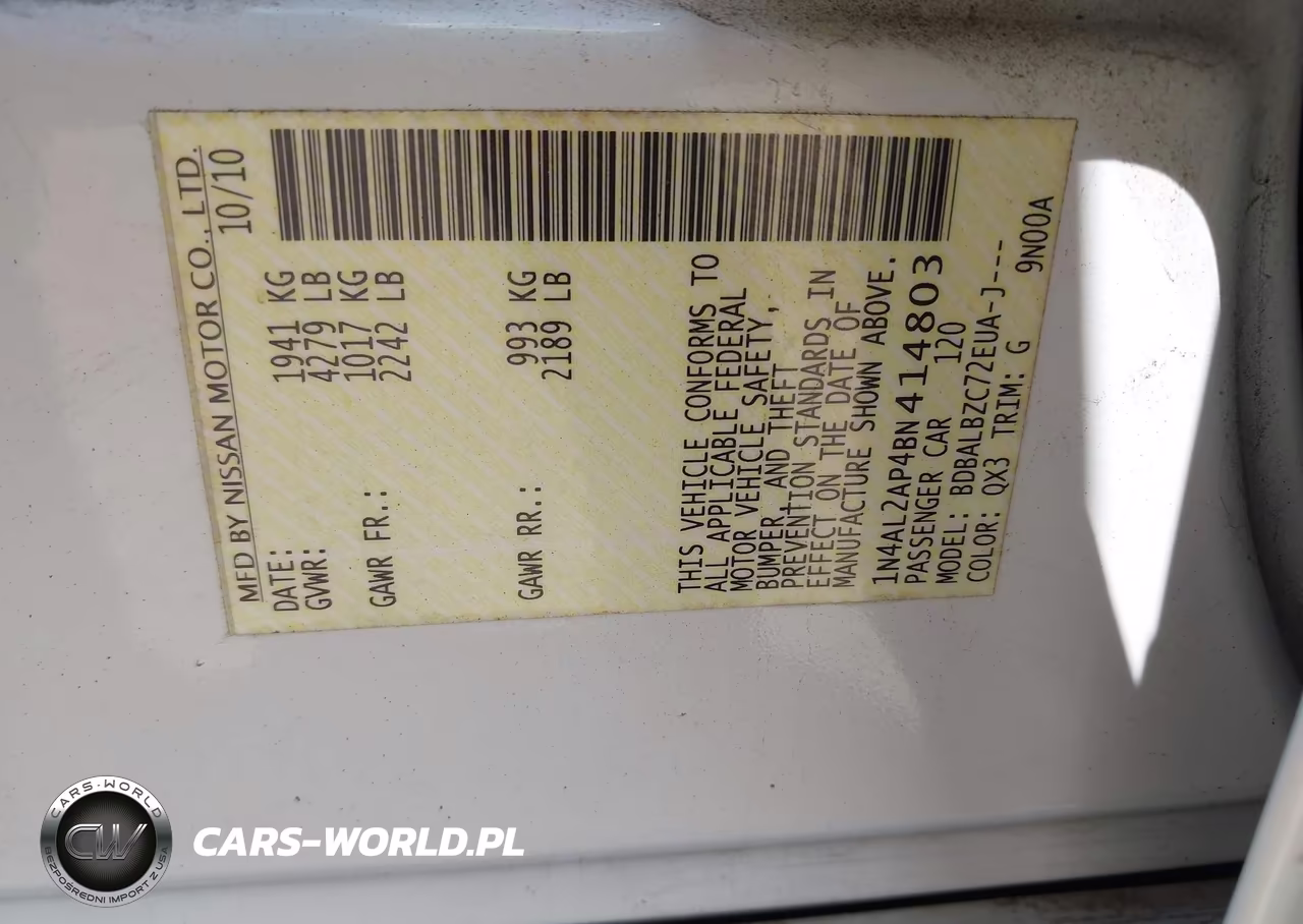 2011 Nissan Altima 2.5 S VIN:1N4AL2AP4BN414803 - 9