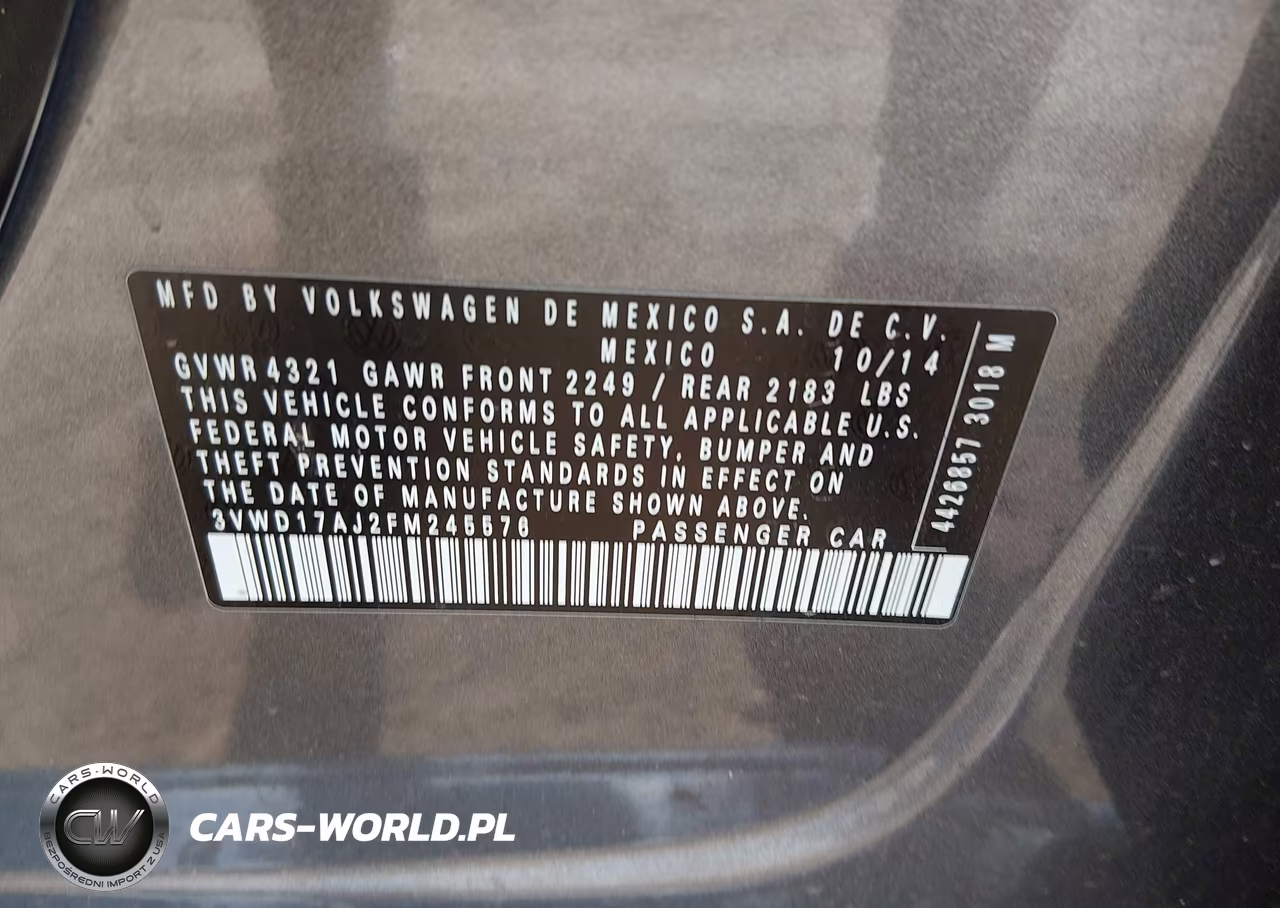 2015 Volkswagen Jetta 1.8T Se VIN:3VWD17AJ2FM245576 - 9