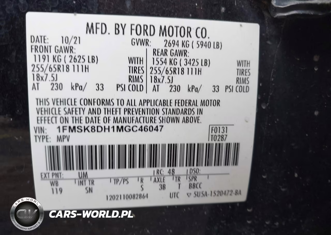 2021 Ford Explorer Xlt VIN:1FMSK8DH1MGC46047 - 9