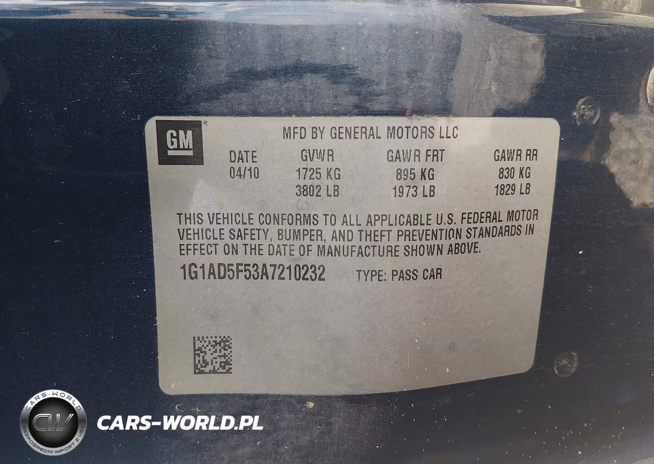 2010 Chevrolet Cobalt Lt VIN:1G1AD5F53A7210232 - 9