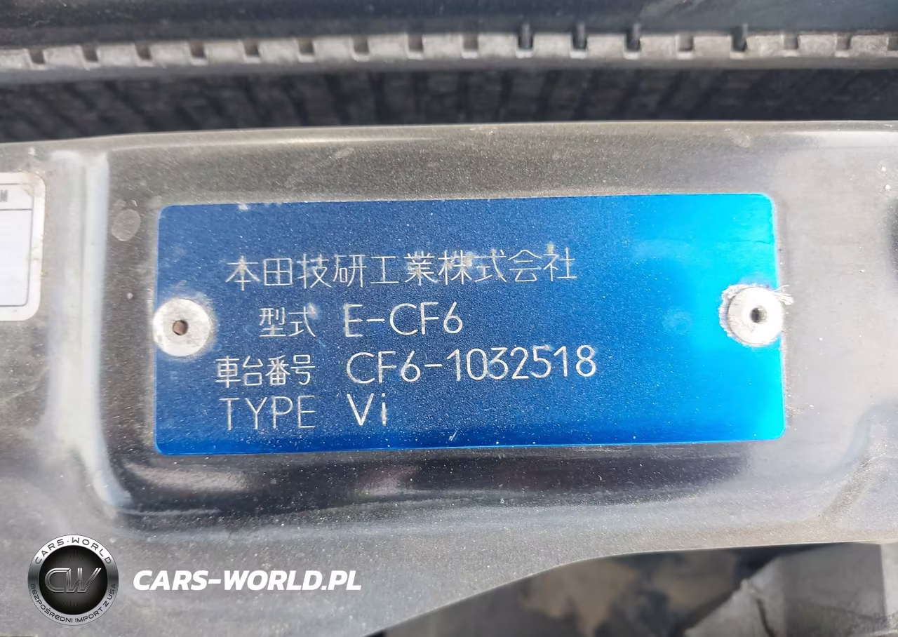 1998 Honda Accord VIN:0000000CF61032518 - 9