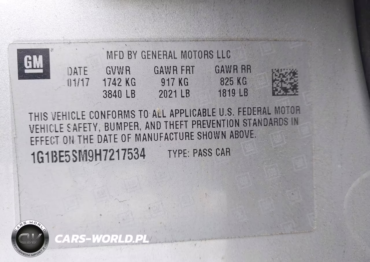 2017 Chevrolet Cruze Lt Auto VIN:1G1BE5SM9H7217534 - 9