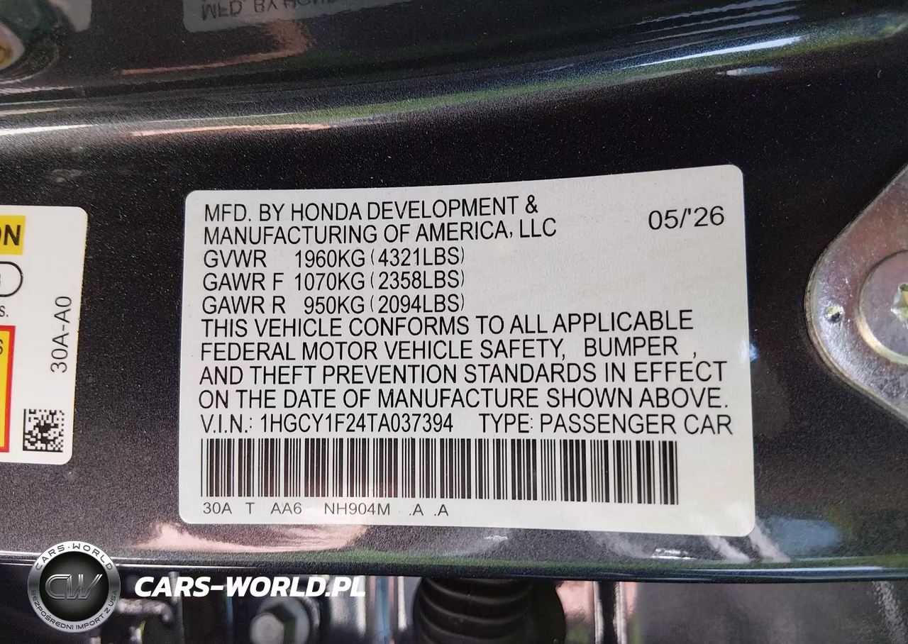 2026 Honda Accord Lx VIN:1HGCY1F24TA037394 - 9