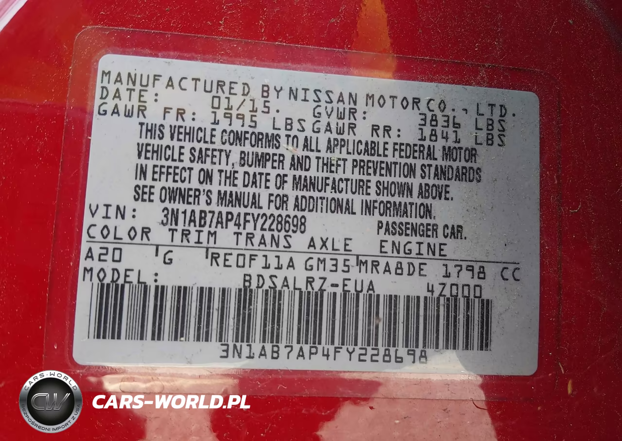 2015 NISSAN SENTRA SR VIN:3N1AB7AP4FY228698 - 9