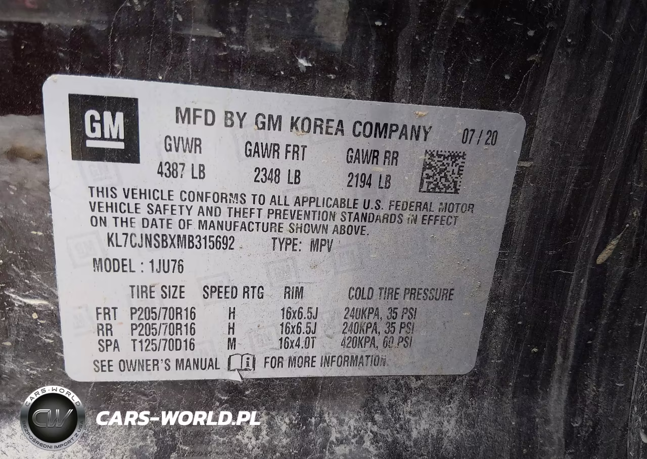 2021 Chevrolet Trax Awd Ls VIN:KL7CJNSBXMB315692 - 9