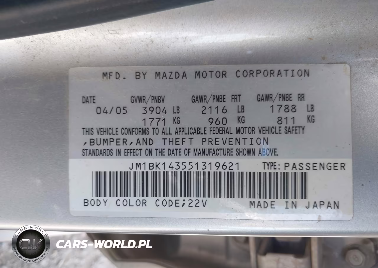 2005 Mazda Mazda3 VIN:JM1BK143551319621 - 9