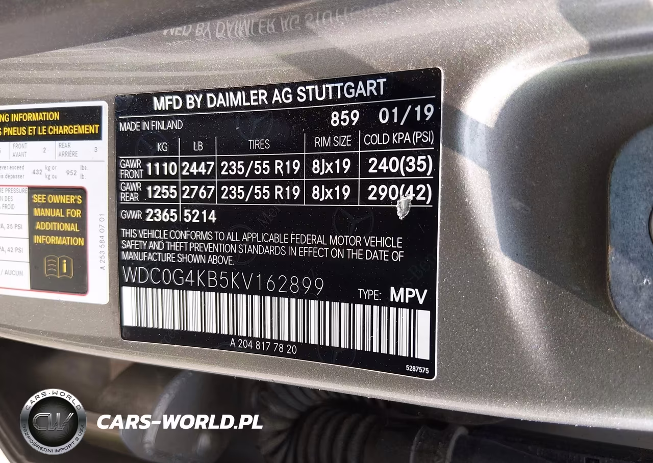 2019 Mercedes-Benz Glc 300 4Matic VIN:WDC0G4KB5KV162899 - 9