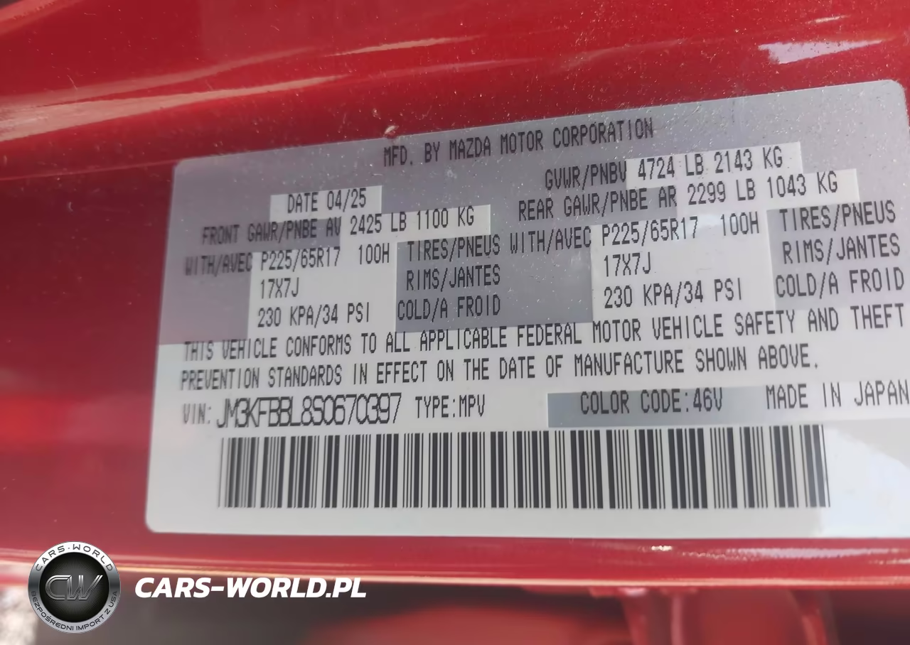2025 Mazda Cx-5 2.5 S Select VIN:JM3KFBBL8S0670397 - 9
