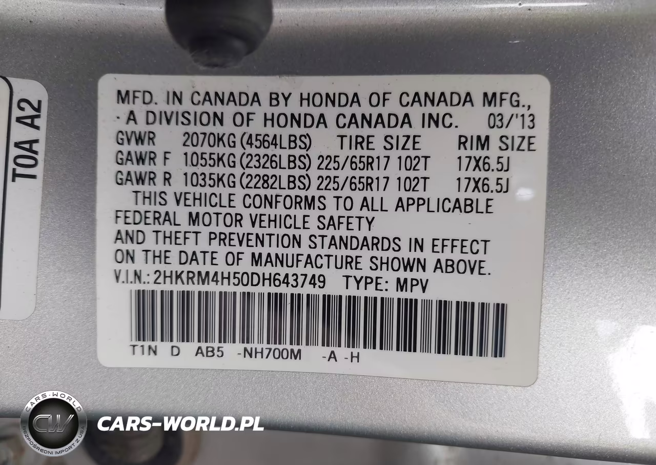 2013 Honda Cr-V Ex VIN:2HKRM4H50DH643749 - 9