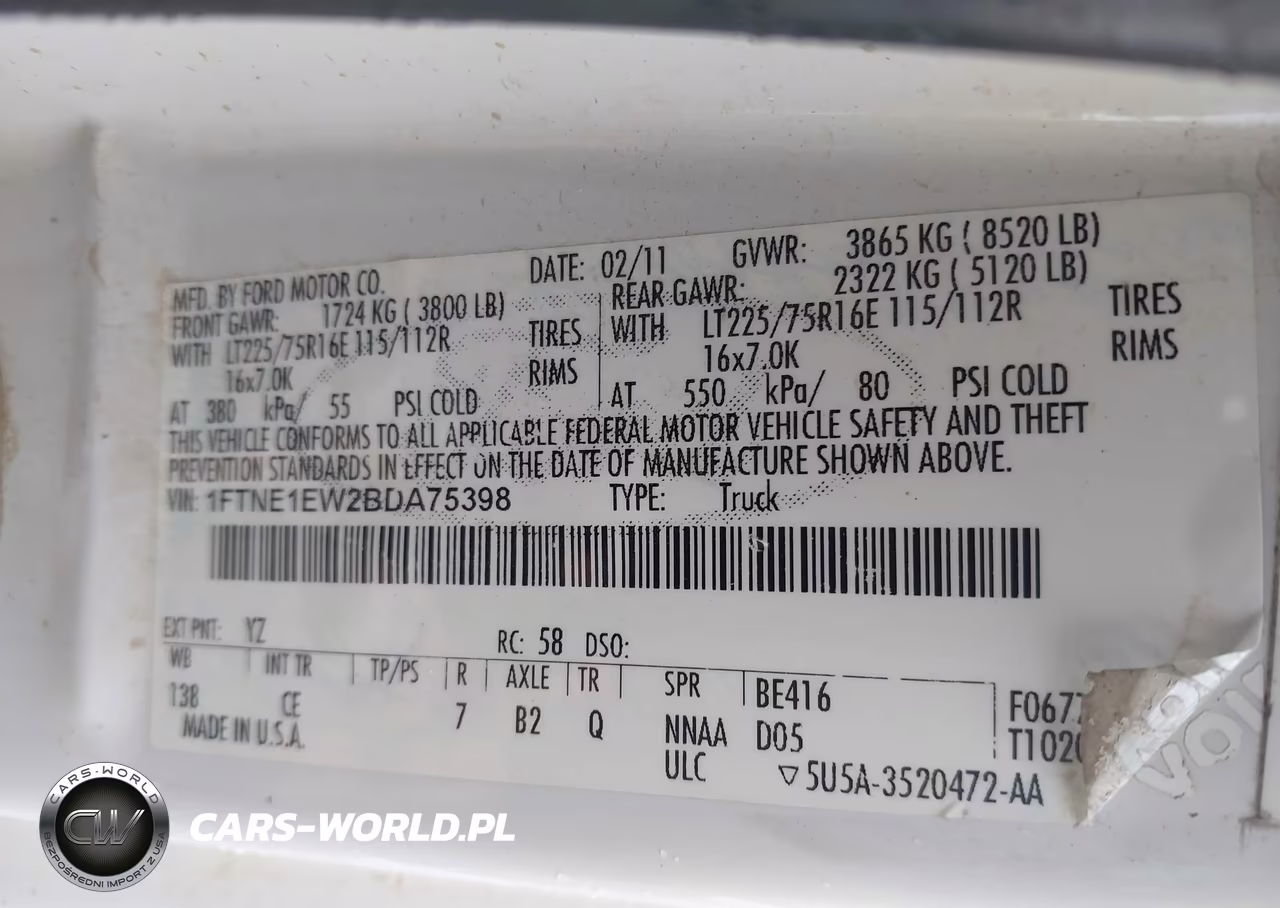 2011 Ford E-150 Commercial VIN:1FTNE1EW2BDA75398 - 9