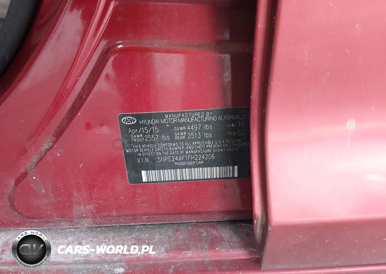 2015 Hyundai Sonata Se VIN:5NPE24AF1FH224206 - 9