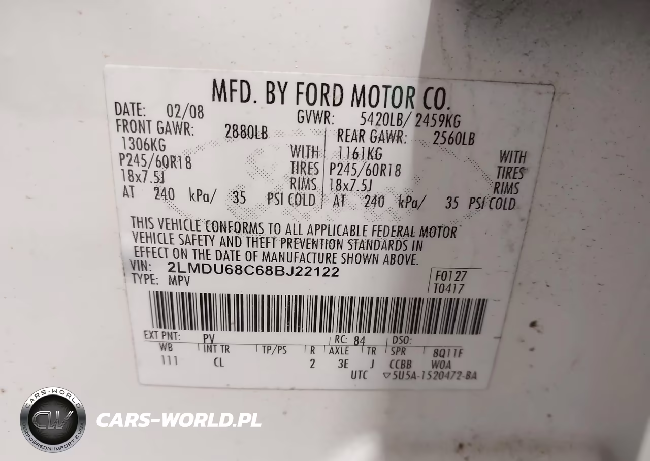2008 Lincoln Mkx VIN:2LMDU68C68BJ22122 - 9