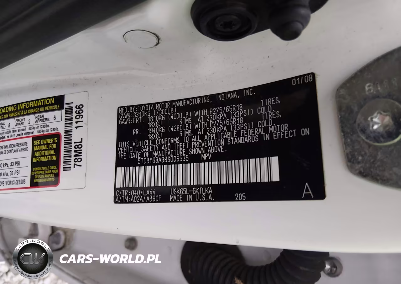 2008 Toyota Sequoia Limited 5.7L V8 VIN:5TDBY68A98S006535 - 9