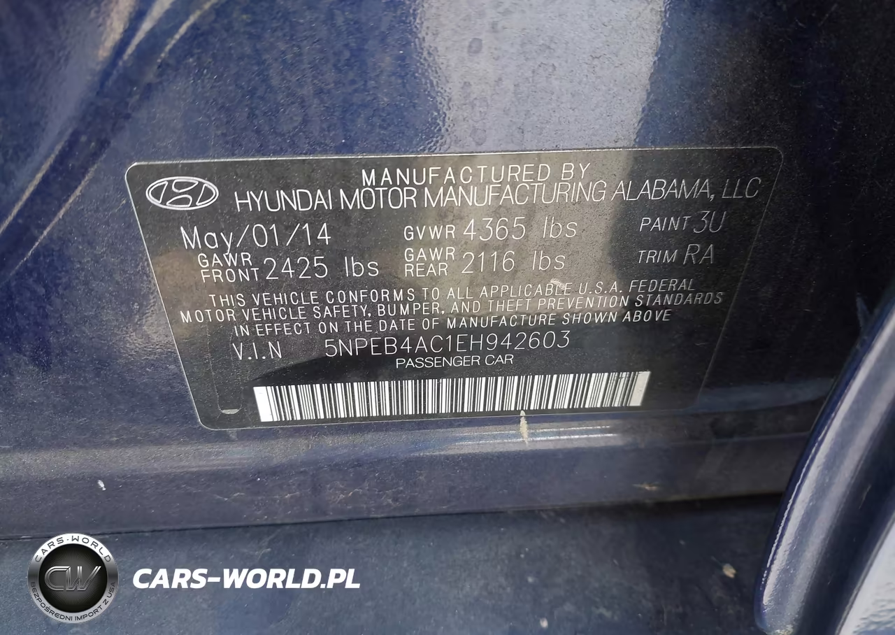 2014 Hyundai Sonata Gls VIN:5NPEB4AC1EH942603 - 9