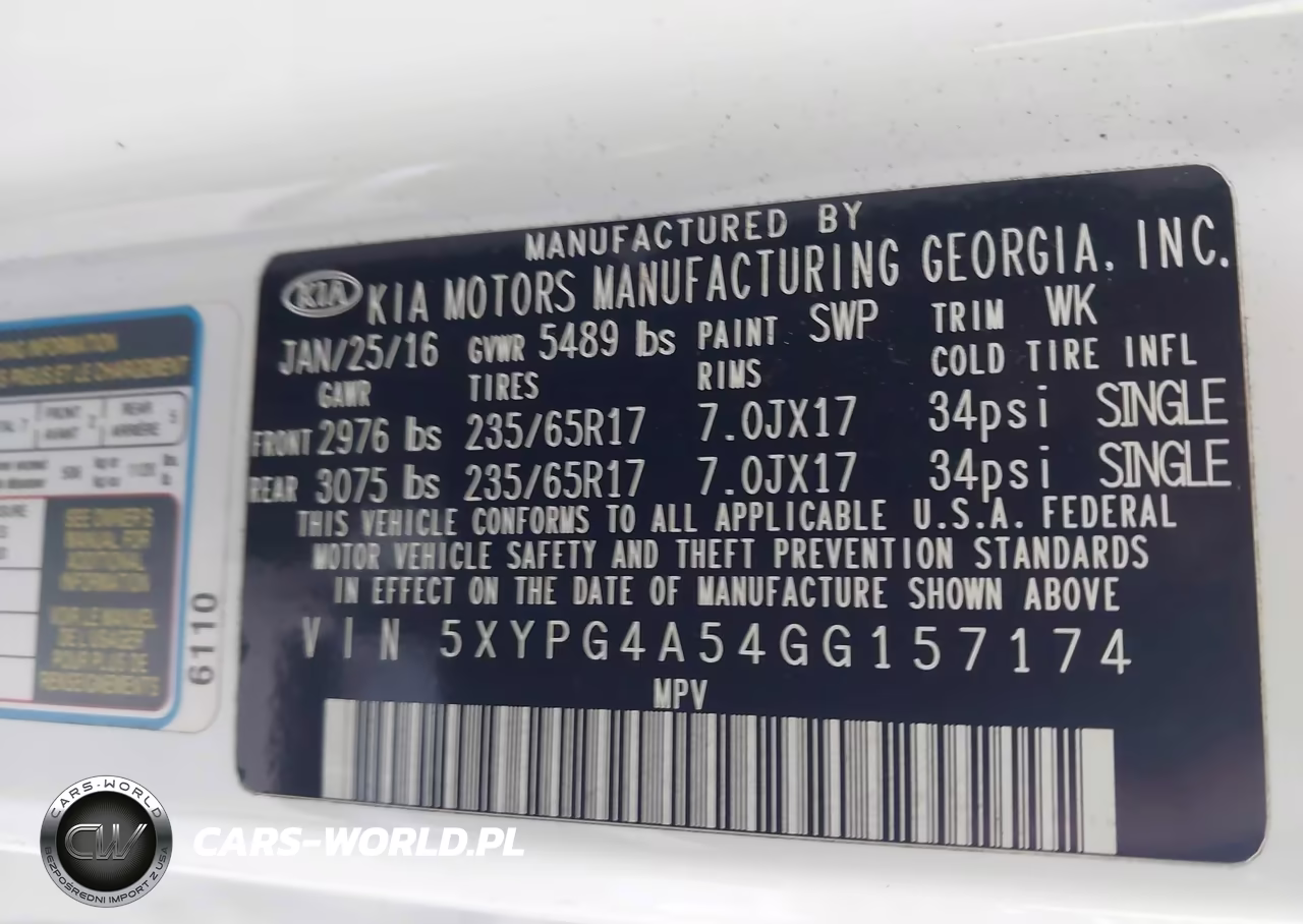 2016 Kia Sorento 3.3L Lx VIN:5XYPG4A54GG157174 - 9