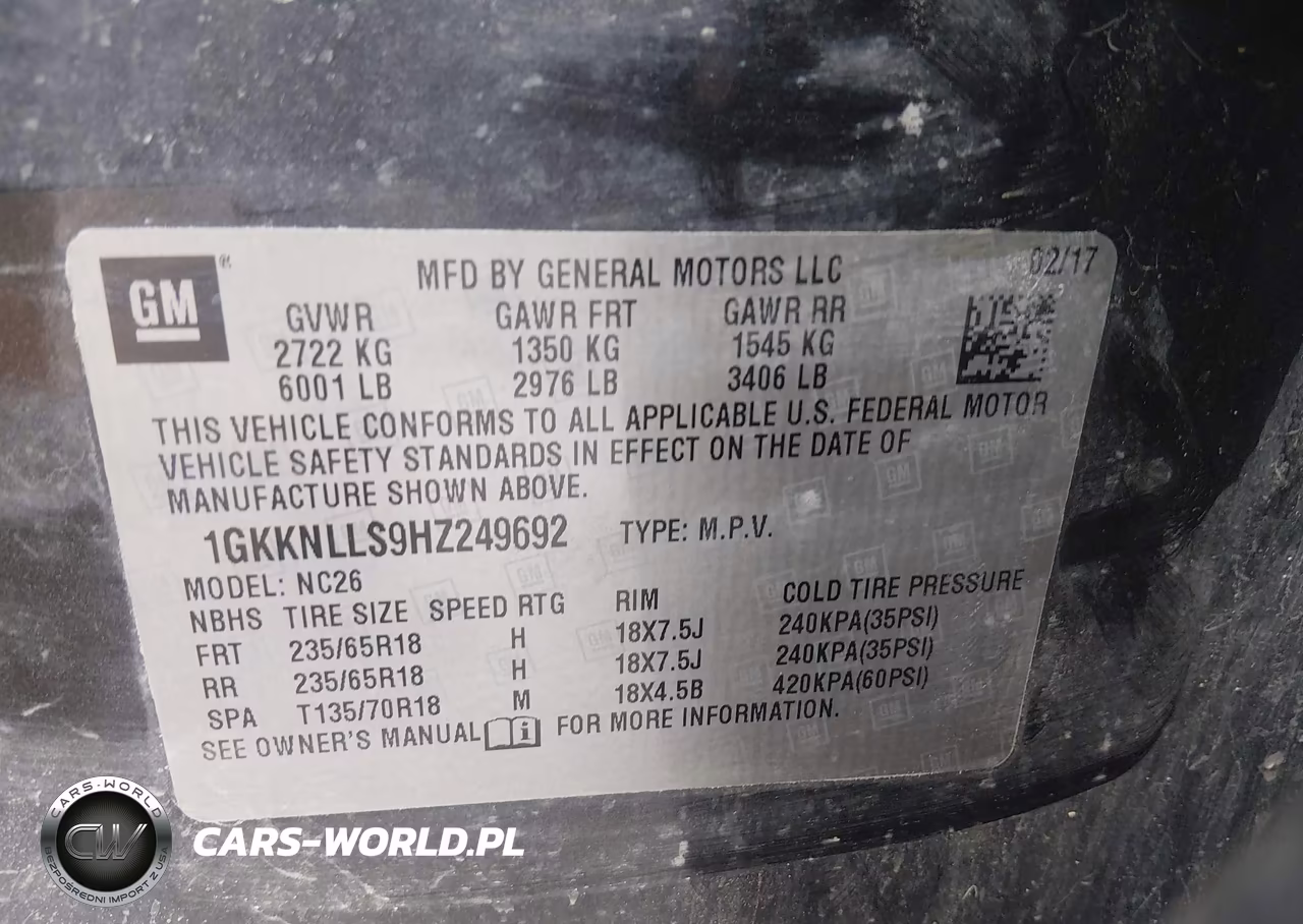 2017 GMC Acadia Sle-2 VIN:1GKKNLLS9HZ249692 - 9