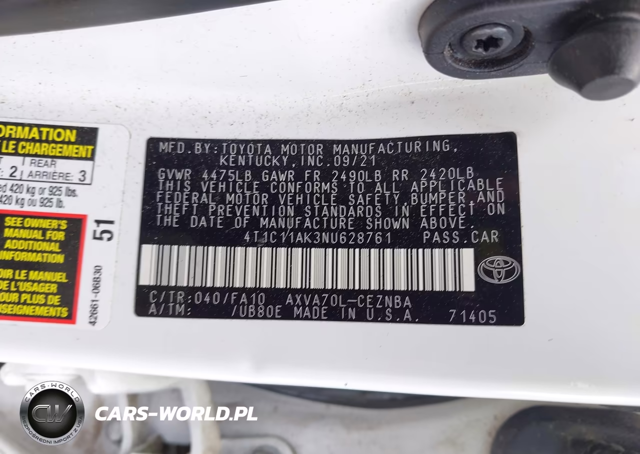 2022 Toyota Camry Le VIN:4T1C11AK3NU628761 - 9