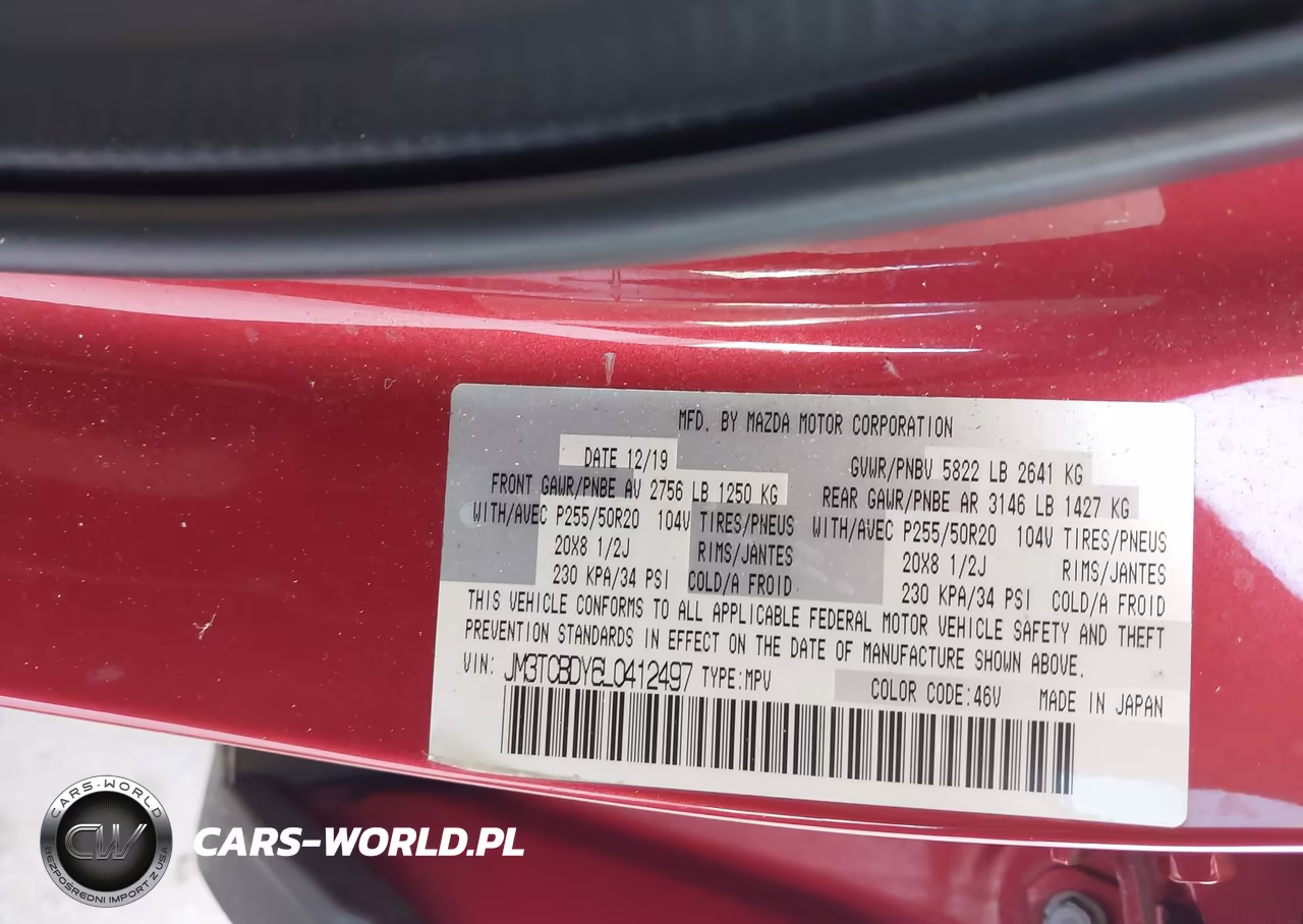 2020 Mazda Cx-9 Grand Touring VIN:JM3TCBDY6L0412497 - 9