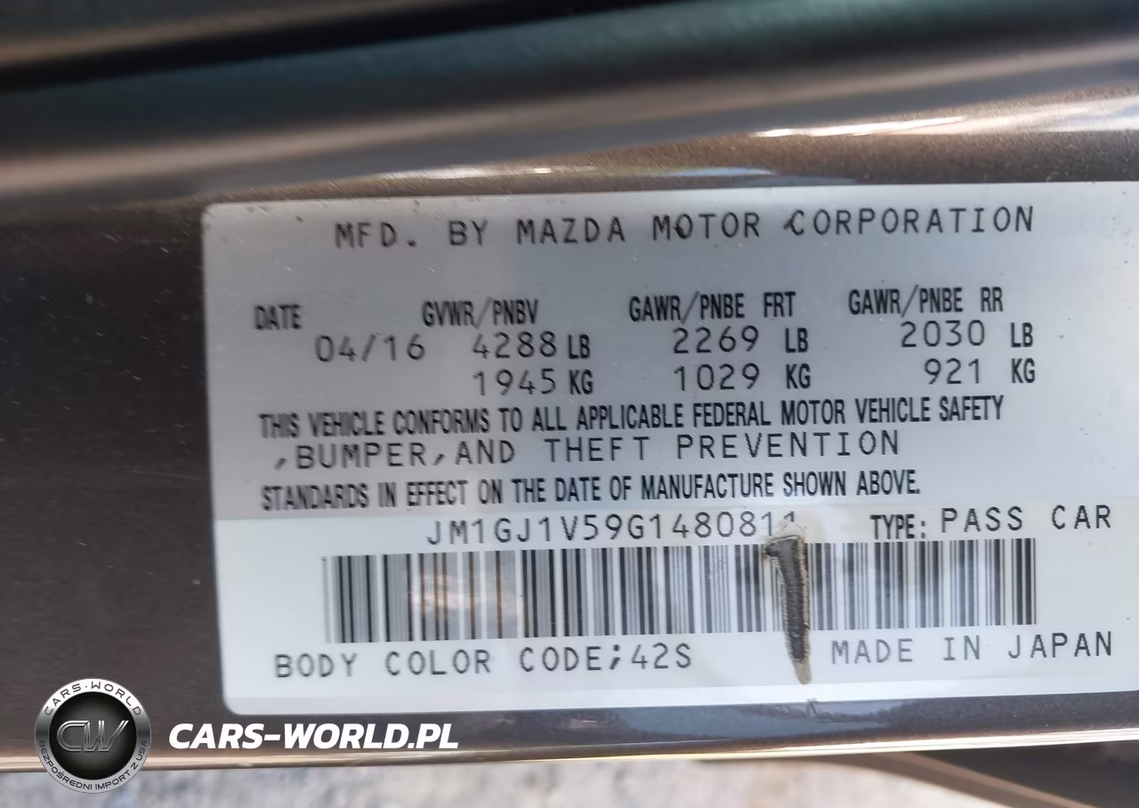 2016 Mazda Mazda6 VIN:JM1GJ1V59G1480811 - 9