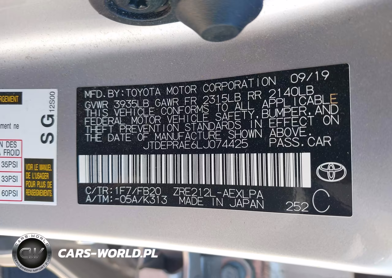 2020 Toyota Corolla Le VIN:JTDEPRAE6LJ074425 - 9