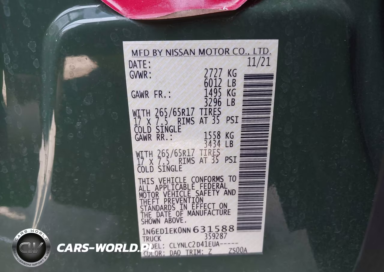2022 Nissan Frontier Sv 4X4 VIN:1N6ED1EK0NN631588 - 9