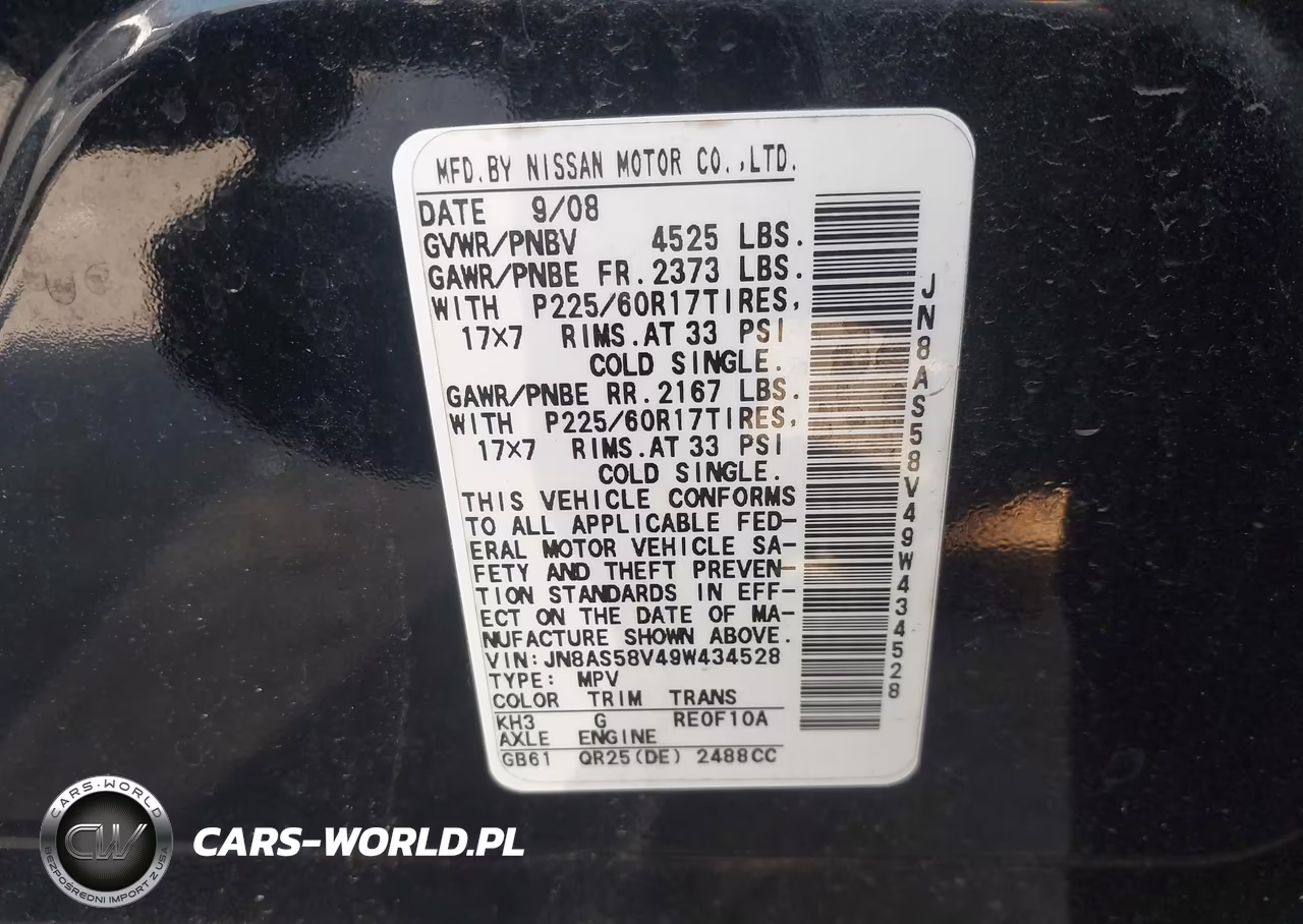 2009 Nissan Rogue Sl VIN:JN8AS58V49W434528 - 9