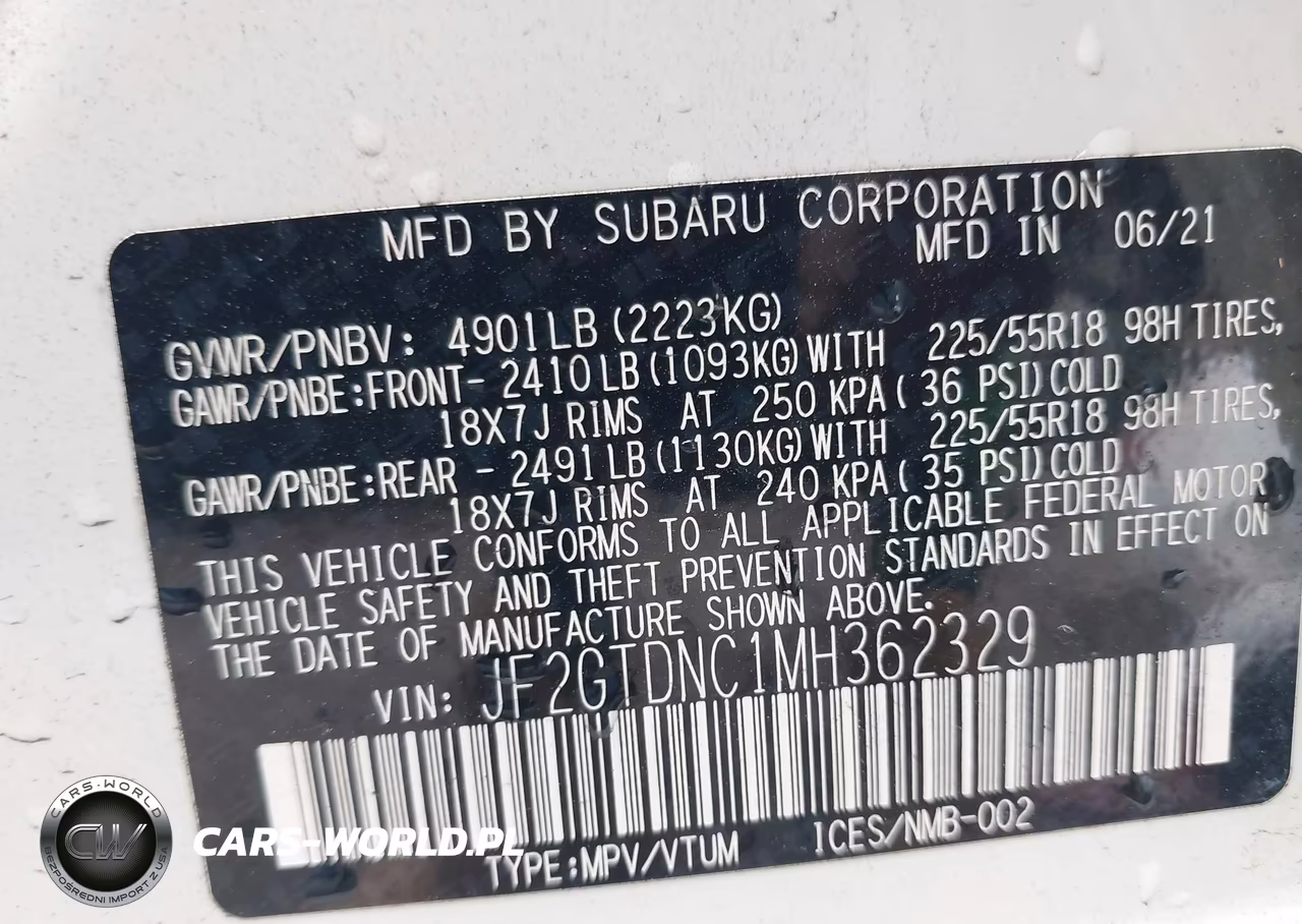 2021 Subaru Crosstrek Hybrid VIN:JF2GTDNC1MH362329 - 9