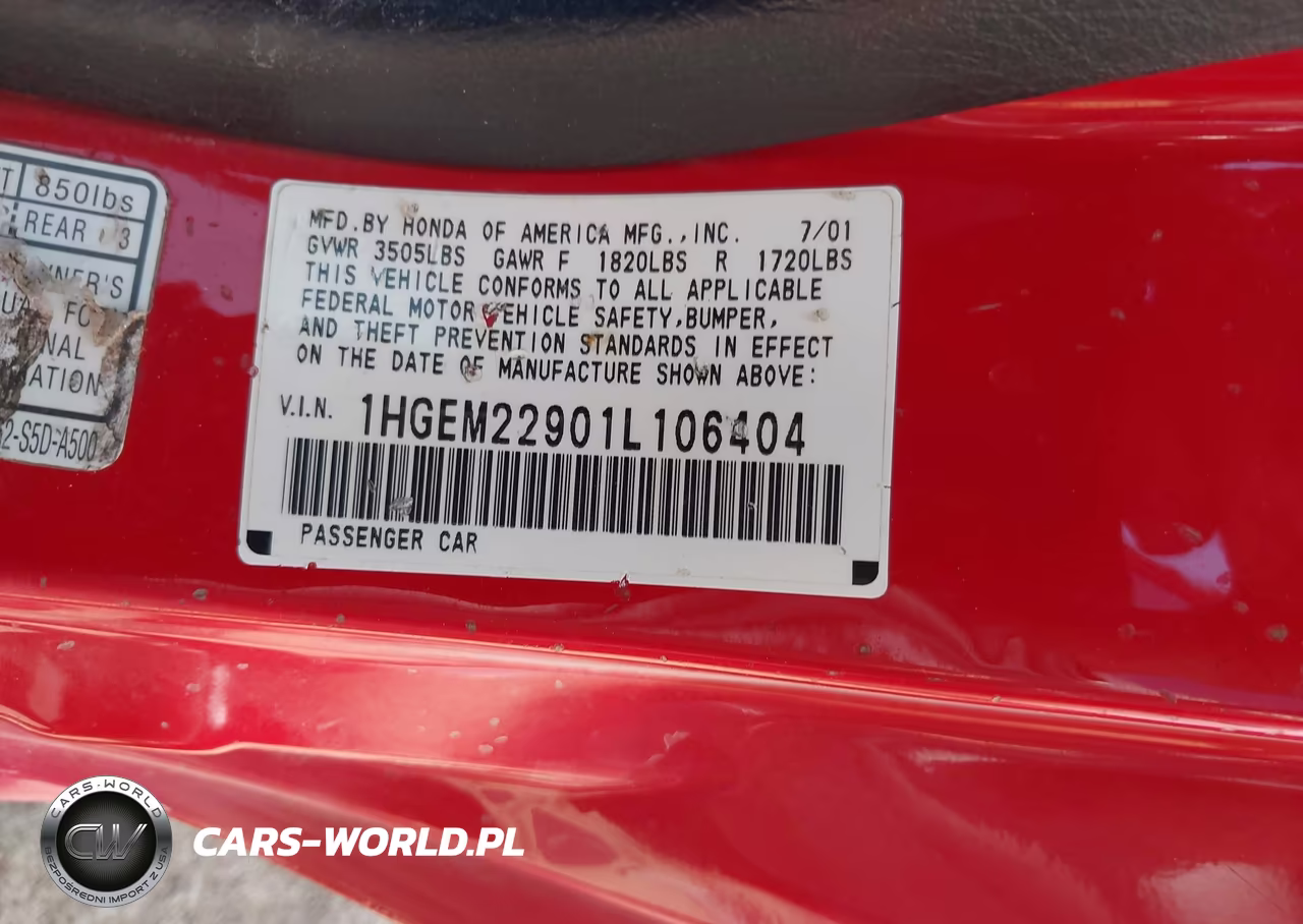 2001 Honda Civic Ex VIN:1HGEM22901L106404 - 9