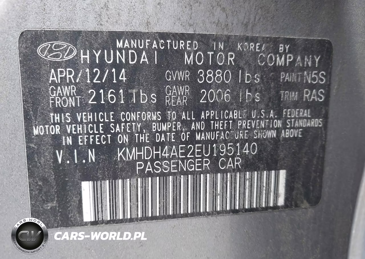 2014 Hyundai Elantra Se VIN:KMHDH4AE2EU195140 - 9
