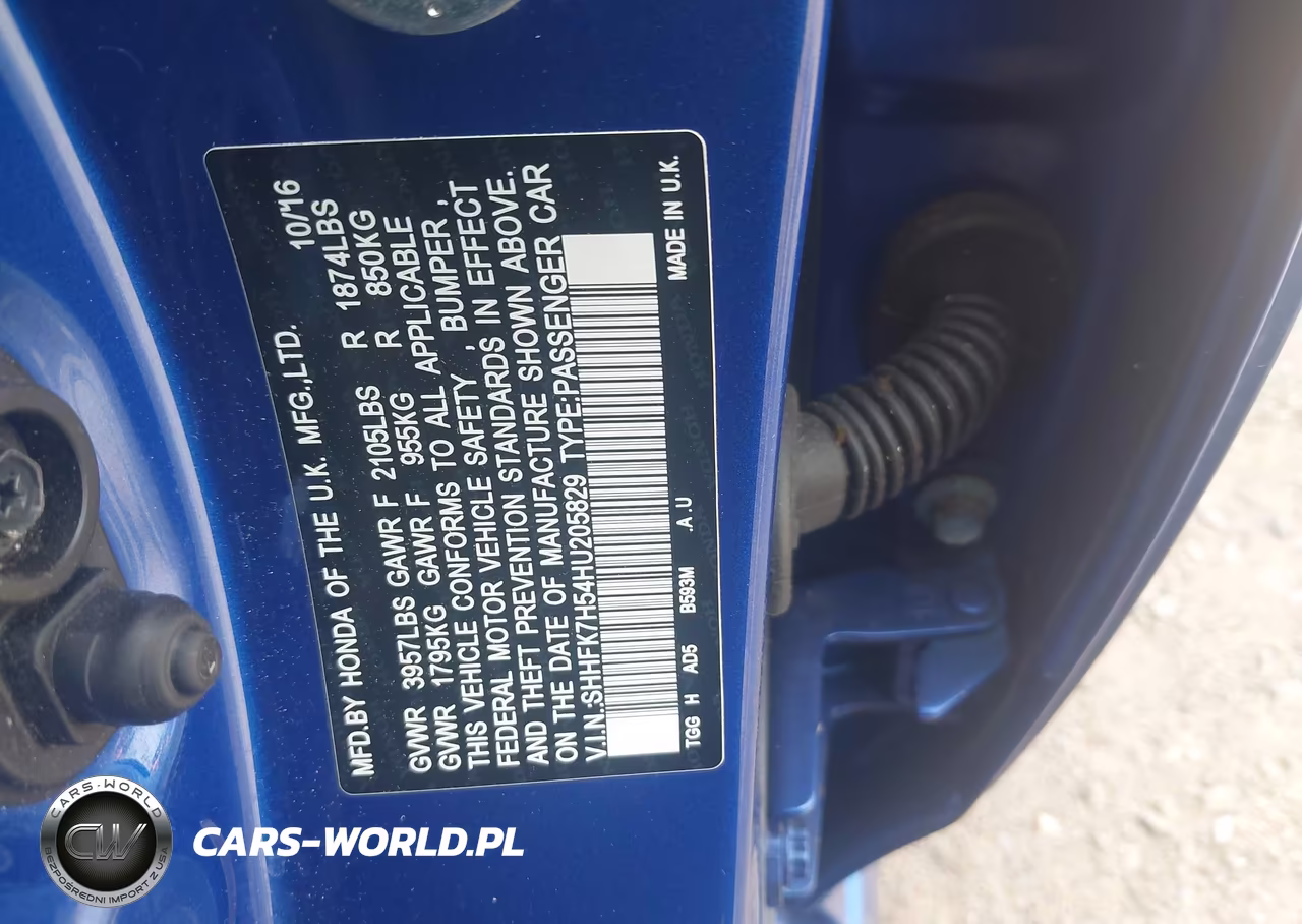 2017 Honda Civic Ex VIN:SHHFK7H54HU205829 - 9