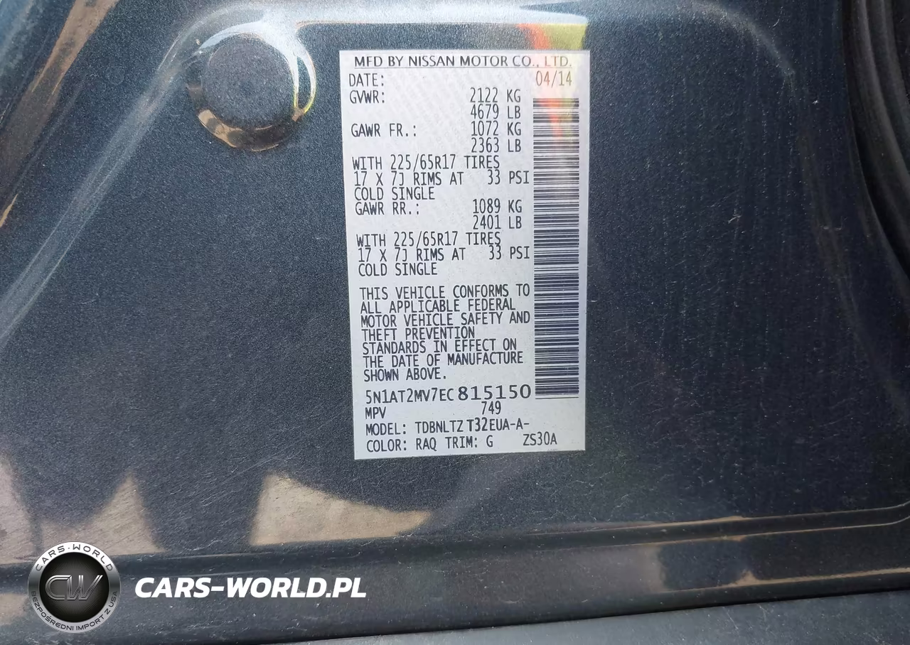 2014 Nissan Rogue Sv VIN:5N1AT2MV7EC815150 - 9