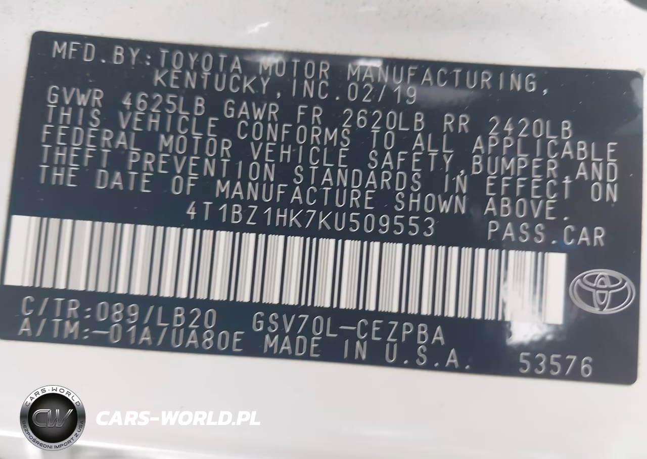 2019 Toyota Camry Xse V6 VIN:4T1BZ1HK7KU509553 - 9