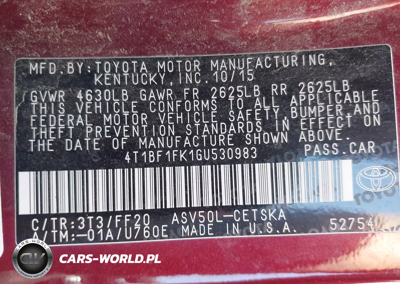 2016 Toyota Camry Se VIN:4T1BF1FK1GU530983 - 9