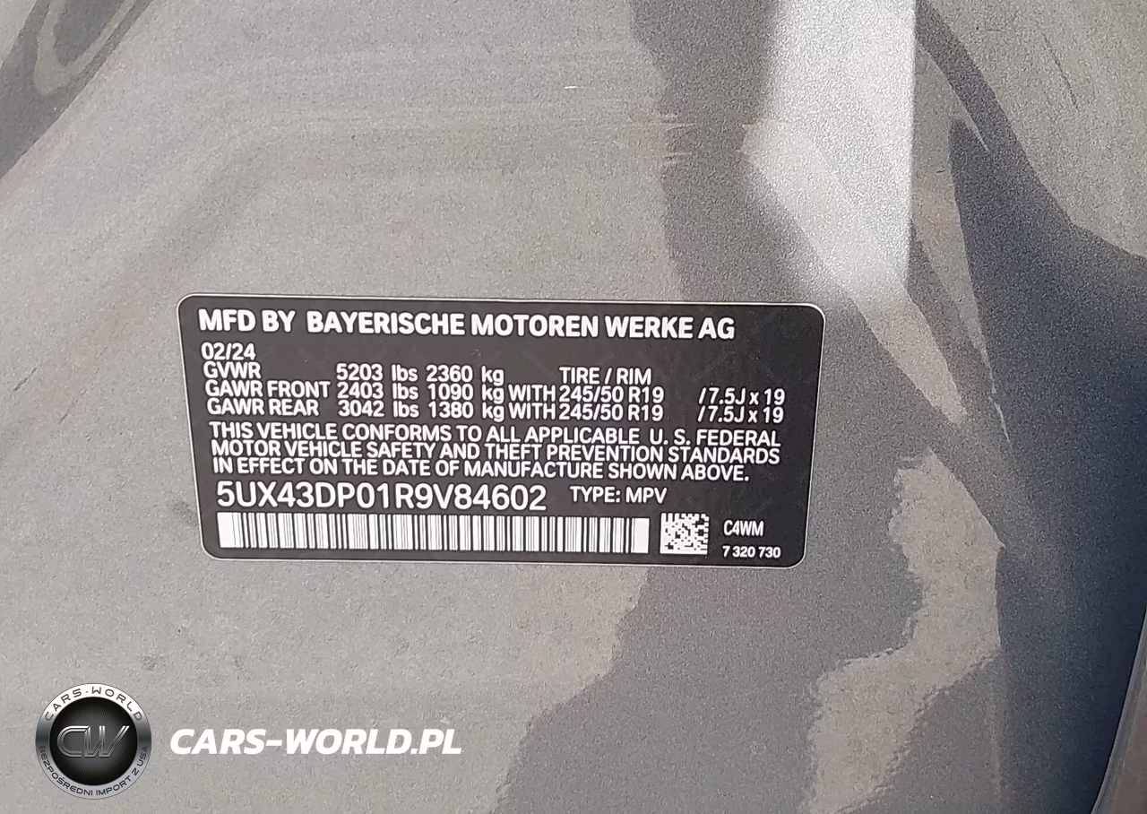 2024 BMW X3 Sdrive30I VIN:5UX43DP01R9V84602 - 9