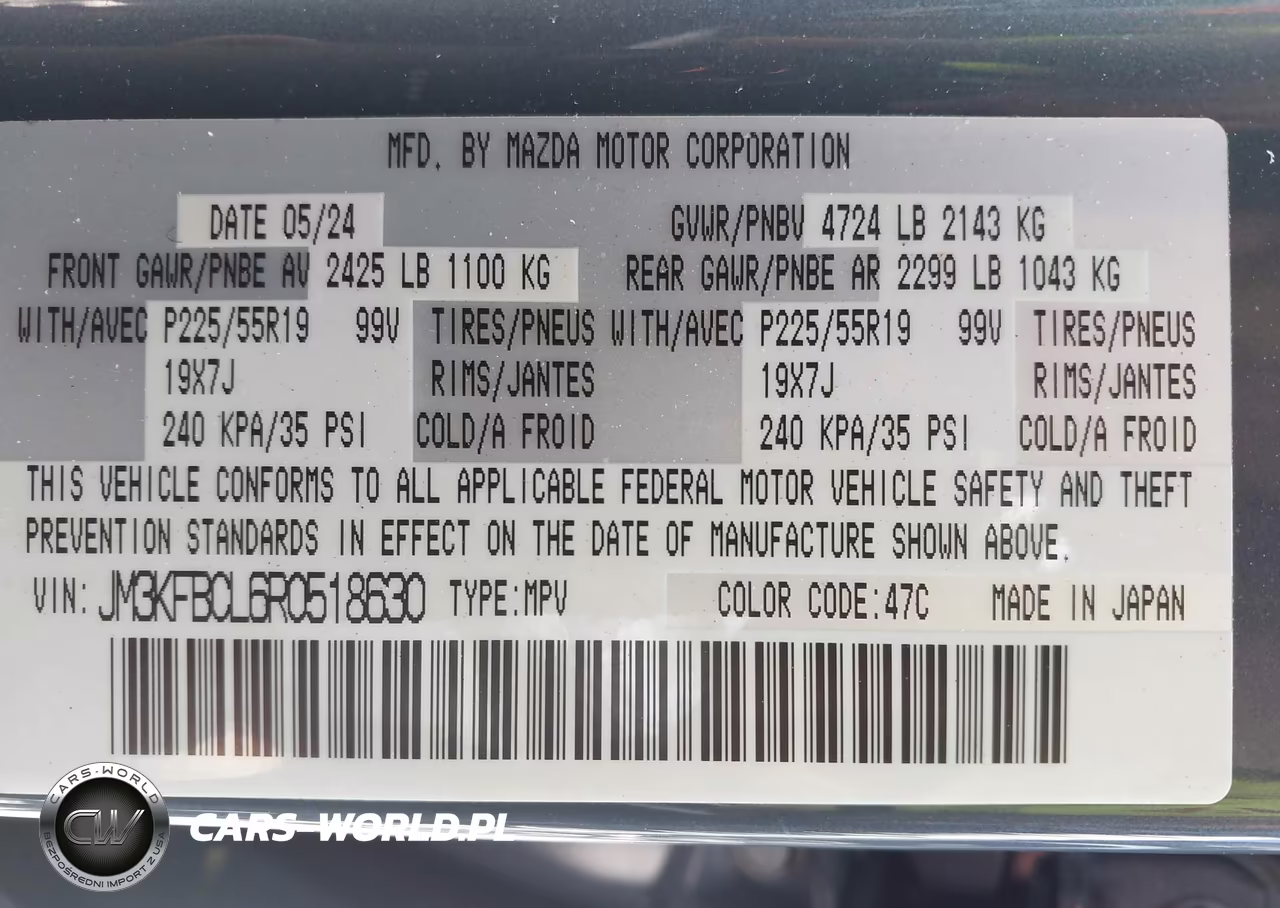 2024 Mazda Cx-5 2.5 S Carbon Edition VIN:JM3KFBCL6R0518630 - 9
